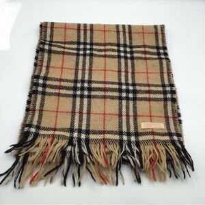 Burberry Vintage Wool Fringe Scarf